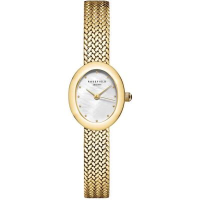 Rosefield, Armbanduhr, Mini Oval, Weiss, Gold, (Analoguhr) Rosefield, Armbanduhr, Mini Oval, Weiss, Gold, (Analoguhr)