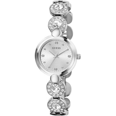 Guess Armbanduhr, P SLV CS / SUN SLV DL / P SLV BRCT W/ CRYS W/ ADJT G LINKS Armbanduhr, Silber, (Uhr mit Schmuckstein, 26 mm) Guess Armbanduhr, P SLV CS / SUN SLV DL / P SLV BRCT W/ CRYS W/ ADJT G LINKS Armbanduhr, Silber, (Uhr mit Schmuckstein, 26 mm)