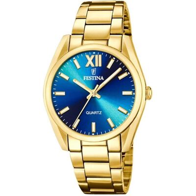 Festina, Armbanduhr, Boyfriend, Gold, (Analoguhr, 37 mm) Festina, Armbanduhr, Boyfriend, Gold, (Analoguhr, 37 mm)