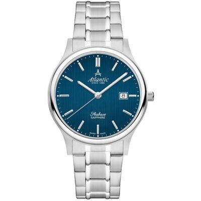 Atlantic, Armbanduhr, Zegarek Zegarek Seabase 60348.41.51 Szafir 50M., Blau, Silber, (Analoguhr, Swiss Made, 40 mm) Atlantic, Armbanduhr, Zegarek Zegarek Seabase 60348.41.51 Szafir 50M., Blau, Silber, (Analoguhr, Swiss Made, 40 mm)