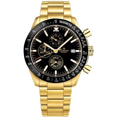 Giewont, Armbanduhr, Zegarek Zegarek Męski Chronograph Sapphire Złoto Czarny GW8720-B4, Gold, Schwarz, (Chronograph, 44 mm) Giewont, Armbanduhr, Zegarek Zegarek Męski Chronograph Sapphire Złoto Czarny GW8720-B4, Gold, Schwarz, (Chronograph, 44 mm)