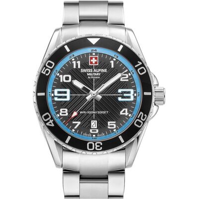 Swiss Alpine Military, Armbanduhr, 7029.1131 Raptor Herrenuhr 42mm 10ATM, Silber, (Analoguhr, Swiss Made, 42 mm) Swiss Alpine Military, Armbanduhr, 7029.1131 Raptor Herrenuhr 42mm 10ATM, Silber, (Analoguhr, Swiss Made, 42 mm)