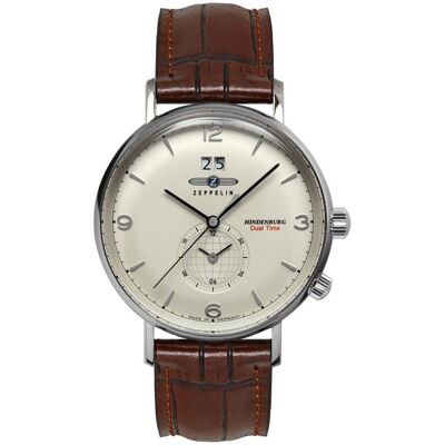 Zeppelin, Armbanduhr, Uhr Modell LZ129 Hindenburg 80445 Quartz, Braun, Beige, Silber, (Analoguhr, Swiss Made, 40 mm) Zeppelin, Armbanduhr, Uhr Modell LZ129 Hindenburg 80445 Quartz, Braun, Beige, Silber, (Analoguhr, Swiss Made, 40 mm)