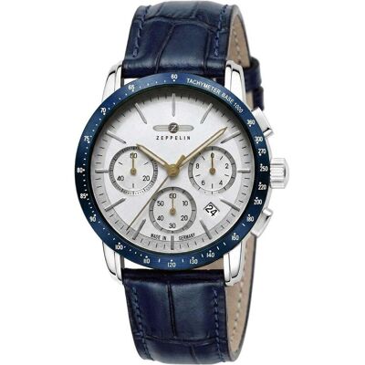 Zeppelin, Armbanduhr, New York 88781 Uhr Quarz 42mm, Weiss, Blau, Silber, (Chronograph, 42 mm) Zeppelin, Armbanduhr, New York 88781 Uhr Quarz 42mm, Weiss, Blau, Silber, (Chronograph, 42 mm)