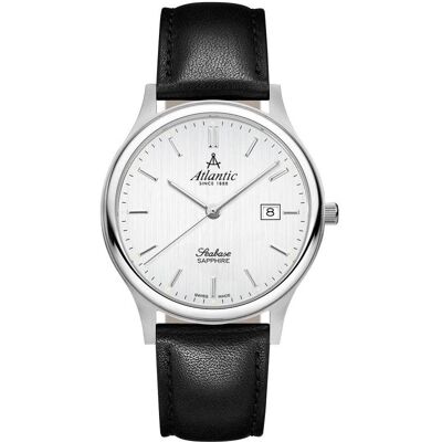 Atlantic, Armbanduhr, Zegarek Seabase 60343.41.21 Szafir 50M., Schwarz, Silber, (Analoguhr, Swiss Made, 40 mm) Atlantic, Armbanduhr, Zegarek Seabase 60343.41.21 Szafir 50M., Schwarz, Silber, (Analoguhr, Swiss Made, 40 mm)