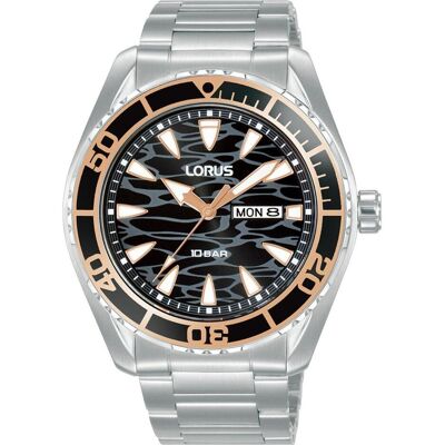 Lorus, Armbanduhr, Orologio Sportivo per Uomini, Silber, Schwarz, (Analoguhr, 43 mm) Lorus, Armbanduhr, Orologio Sportivo per Uomini, Silber, Schwarz, (Analoguhr, 43 mm)