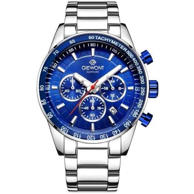 Giewont, Armbanduhr, Zegarek Zegarek Męski Chronograph Sapphire Srebrno Niebieski GW9140-B3, Blau, Rot, Silber, (Chronograph, 43 mm) Giewont, Armbanduhr, Zegarek Zegarek Męski Chronograph Sapphire Srebrno Niebieski GW9140-B3, Blau, Rot, Silber, (Chronograph, 43 mm)