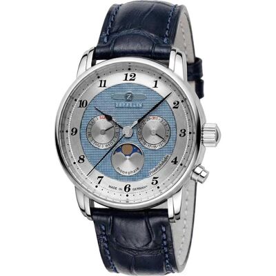 Zeppelin, Armbanduhr, Friedrichshafen 85363 watch 40mm, Blau, Silber, (Analoguhr, 40 mm) Zeppelin, Armbanduhr, Friedrichshafen 85363 watch 40mm, Blau, Silber, (Analoguhr, 40 mm)