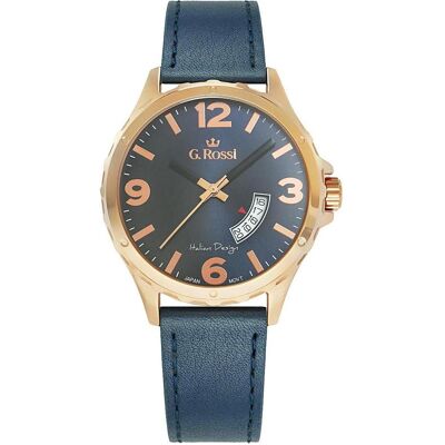 Gino Rossi, Armbanduhr, Rossi Men's Derter Black Watch (10273A-6F3), Blau, (Analoguhr, 45 mm) Gino Rossi, Armbanduhr, Rossi Men's Derter Black Watch (10273A-6F3), Blau, (Analoguhr, 45 mm)