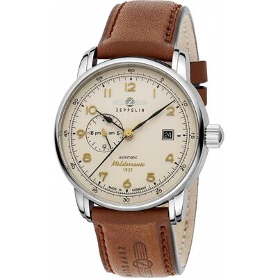 Zeppelin, Armbanduhr, Zegarek Mediterranee 9668-5 automatik, Braun, Silber, Beige, (Analoguhr, 40 mm) Zeppelin, Armbanduhr, Zegarek Mediterranee 9668-5 automatik, Braun, Silber, Beige, (Analoguhr, 40 mm)