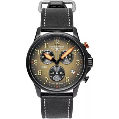 Bauhaus, Armbanduhr, Uhr Aviation 28885 42 mm, Schwarz, Braun, (Chronograph, 42 mm) Bauhaus, Armbanduhr, Uhr Aviation 28885 42 mm, Schwarz, Braun, (Chronograph, 42 mm)