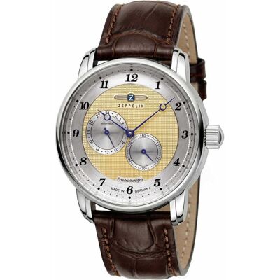 Zeppelin, Armbanduhr, Friedrichshafen 85685 Uhr 40mm, Weiss, Braun, Silber, (Analoguhr, 40 mm) Zeppelin, Armbanduhr, Friedrichshafen 85685 Uhr 40mm, Weiss, Braun, Silber, (Analoguhr, 40 mm)