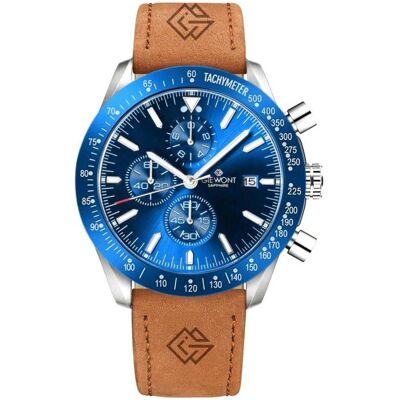 Giewont, Armbanduhr, Zegarek Zegarek Męski Chronograph Sapphire Brązowo-Niebieski GW8720-A2, Blau, Braun, Silber, (44 mm) Giewont, Armbanduhr, Zegarek Zegarek Męski Chronograph Sapphire Brązowo-Niebieski GW8720-A2, Blau, Braun, Silber, (44 mm)
