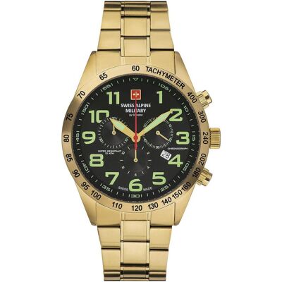 Swiss Alpine Military, Armbanduhr, 7047.9114 Chronograph 45mm 10ATM, Gold, (Chronograph, 45 mm) Swiss Alpine Military, Armbanduhr, 7047.9114 Chronograph 45mm 10ATM, Gold, (Chronograph, 45 mm)