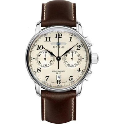 Zeppelin, Armbanduhr, 76785 N, Braun, Beige, Silber, (Analoguhr, Chronograph, 42 mm) Zeppelin, Armbanduhr, 76785 N, Braun, Beige, Silber, (Analoguhr, Chronograph, 42 mm)