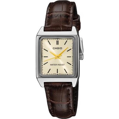 Casio Armbanduhr, Damenuhr LTP-V007L-9EUDF + BOX, Braun, Weiss, Gold, Silber, (38 mm) Casio Armbanduhr, Damenuhr LTP-V007L-9EUDF + BOX, Braun, Weiss, Gold, Silber, (38 mm)
