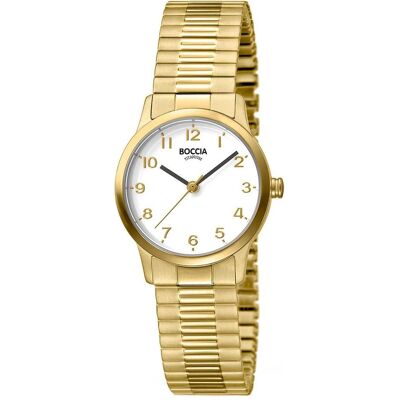 Boccia, Armbanduhr, 3318-02 Damenuhr Zugband Titanium 27mm 5ATM, Gold, (Analoguhr) Boccia, Armbanduhr, 3318-02 Damenuhr Zugband Titanium 27mm 5ATM, Gold, (Analoguhr)