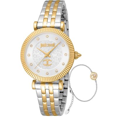 Just Cavalli, Armbanduhr, SET Unleashed - JC1L266M0055, Gold, Grau, (Analoguhr, 32 mm) Just Cavalli, Armbanduhr, SET Unleashed - JC1L266M0055, Gold, Grau, (Analoguhr, 32 mm)