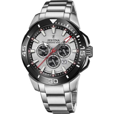 Festina, Armbanduhr, Chrono Bike, Grau, Schwarz, (Chronograph, 47 mm) Festina, Armbanduhr, Chrono Bike, Grau, Schwarz, (Chronograph, 47 mm)