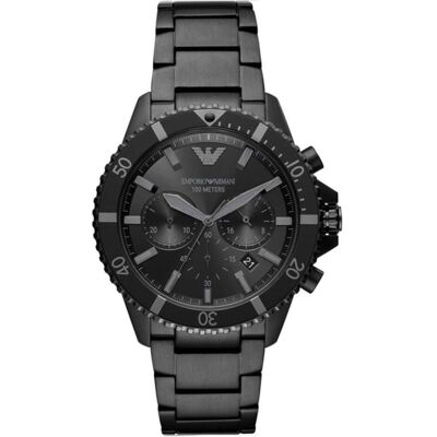 Giorgio Armani Emporio Armani, Armbanduhr, Diver, Schwarz, (Chronograph, 43 mm) Giorgio Armani Emporio Armani, Armbanduhr, Diver, Schwarz, (Chronograph, 43 mm)
