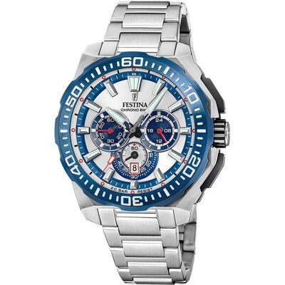 Festina, Armbanduhr, F20724/1 Chrono Bike, Silber, (Analoguhr, Chronograph, 45.50 mm) Festina, Armbanduhr, F20724/1 Chrono Bike, Silber, (Analoguhr, Chronograph, 45.50 mm)