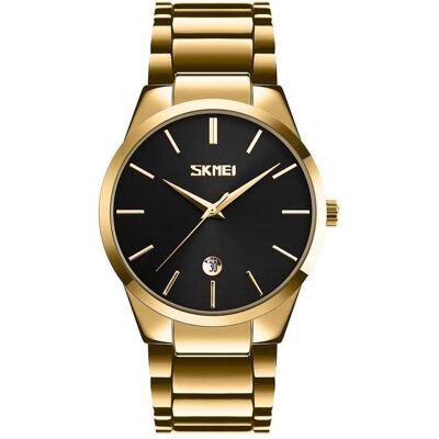 Skmei, Armbanduhr, 9140GDBK Herrenuhr + BOX, Schwarz, Gold, (Analoguhr, 40 mm) Skmei, Armbanduhr, 9140GDBK Herrenuhr + BOX, Schwarz, Gold, (Analoguhr, 40 mm)