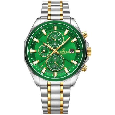 Giewont, Armbanduhr, Zegarek Zegarek Męski Chronograph Sapphire Srebrno Zielony GW7290-B7, Gold, Grün, Silber, (Analoguhr, Chronograph, 46 mm) Giewont, Armbanduhr, Zegarek Zegarek Męski Chronograph Sapphire Srebrno Zielony GW7290-B7, Gold, Grün, Silber, (Analoguhr, Chronograph, 46 mm)