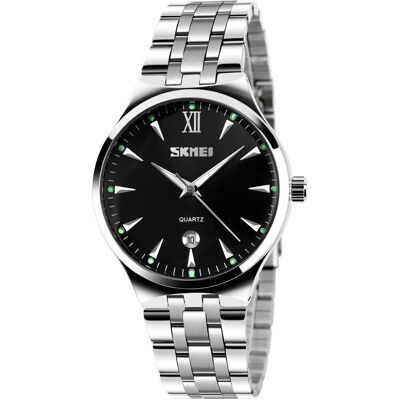 Skmei, Armbanduhr, 9071BK-B Herrenuhr + BOX, Schwarz, Silber, (Analoguhr, 38 mm) Skmei, Armbanduhr, 9071BK-B Herrenuhr + BOX, Schwarz, Silber, (Analoguhr, 38 mm)