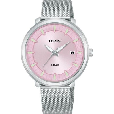 Lorus, Armbanduhr, RG807DX9 Damenuhr 35mm 5ATM, Pink, Silber, (Analoguhr, 36 mm) Lorus, Armbanduhr, RG807DX9 Damenuhr 35mm 5ATM, Pink, Silber, (Analoguhr, 36 mm)