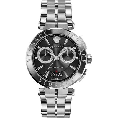 Versace, Armbanduhr, VE1D02623, Silber, Schwarz, Grau, (Analoguhr, Chronograph, Swiss Made, 45 mm) Versace, Armbanduhr, VE1D02623, Silber, Schwarz, Grau, (Analoguhr, Chronograph, Swiss Made, 45 mm)