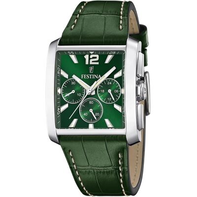 Festina, Armbanduhr, Timeless Chronograph, Grün, Silber, (Analoguhr, Chronograph, 38 mm) Festina, Armbanduhr, Timeless Chronograph, Grün, Silber, (Analoguhr, Chronograph, 38 mm)