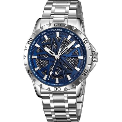 Skmei, Armbanduhr, 9337BU Herrenuhr + BOX, Schwarz, Blau, Silber, (Analoguhr, 43 mm) Skmei, Armbanduhr, 9337BU Herrenuhr + BOX, Schwarz, Blau, Silber, (Analoguhr, 43 mm)