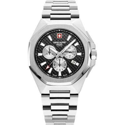 Swiss Alpine Military, Armbanduhr, 7005.9137 Typhoon Herren Chronograph 42mm 10ATM, Silber, (Analoguhr, Chronograph, 42 mm) Swiss Alpine Military, Armbanduhr, 7005.9137 Typhoon Herren Chronograph 42mm 10ATM, Silber, (Analoguhr, Chronograph, 42 mm)