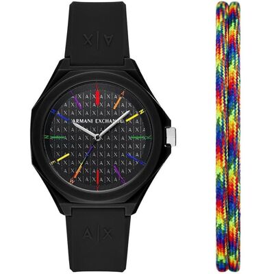 Giorgio Armani Exchange, Armbanduhr, Uhren-Set, Schwarz, (Analoguhr, 40 mm) Giorgio Armani Exchange, Armbanduhr, Uhren-Set, Schwarz, (Analoguhr, 40 mm)