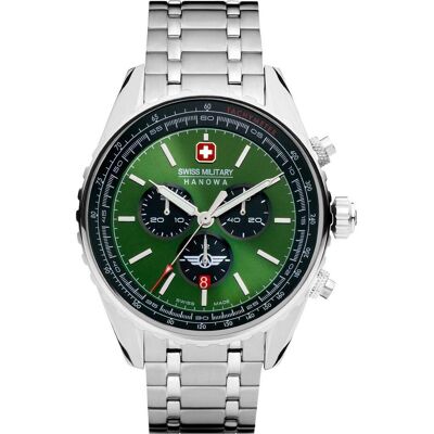 Swiss Military Hanowa, Armbanduhr, Afterburn Chrono, Silber, (Chronograph, Swiss Made, 44 mm) Swiss Military Hanowa, Armbanduhr, Afterburn Chrono, Silber, (Chronograph, Swiss Made, 44 mm)