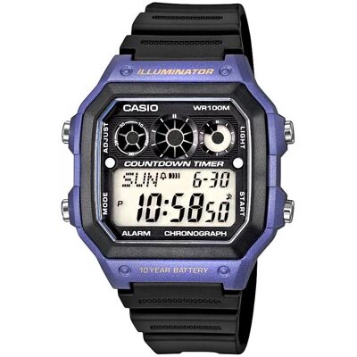 Casio Armbanduhr, Collection, Schwarz, Grau, Blau, (Chronograph, Digitaluhr, 45 mm) Casio Armbanduhr, Collection, Schwarz, Grau, Blau, (Chronograph, Digitaluhr, 45 mm)