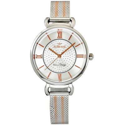 Gino Rossi, Armbanduhr, G. ROSSI - G. R12546B-3D2 (zg874b) + KASTEN, Silber, (Analoguhr, 34 mm) Gino Rossi, Armbanduhr, G. ROSSI - G. R12546B-3D2 (zg874b) + KASTEN, Silber, (Analoguhr, 34 mm)
