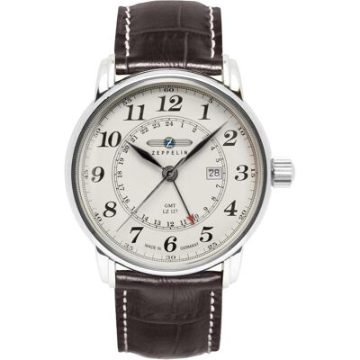 Zeppelin, Armbanduhr, Graf LZ127, Beige, Braun, Silber, (Analoguhr, 42 mm) Zeppelin, Armbanduhr, Graf LZ127, Beige, Braun, Silber, (Analoguhr, 42 mm)