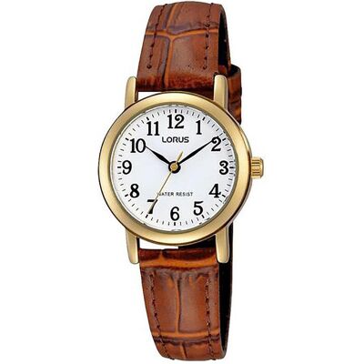 Lorus, Armbanduhr, RRX98GX9 Damenuhr 26mm 3ATM, Weiss, Braun, Gold, (Analoguhr, 26 mm) Lorus, Armbanduhr, RRX98GX9 Damenuhr 26mm 3ATM, Weiss, Braun, Gold, (Analoguhr, 26 mm)