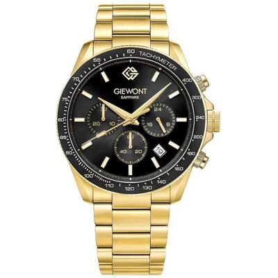 Giewont, Armbanduhr, Zegarek Zegarek Męski Chronograph Sapphire Złoto Czarny GW3520-B4, Gold, Schwarz, (Analoguhr, Chronograph, 44 mm) Giewont, Armbanduhr, Zegarek Zegarek Męski Chronograph Sapphire Złoto Czarny GW3520-B4, Gold, Schwarz, (Analoguhr, Chronograph, 44 mm)