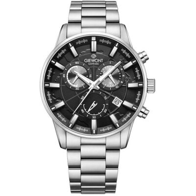 Giewont, Armbanduhr, Zegarek Zegarek Męski Chronograph Sapphire Srebrny GW4580-B2, Grau, Silber, (Analoguhr, Chronograph, 44 mm) Giewont, Armbanduhr, Zegarek Zegarek Męski Chronograph Sapphire Srebrny GW4580-B2, Grau, Silber, (Analoguhr, Chronograph, 44 mm)