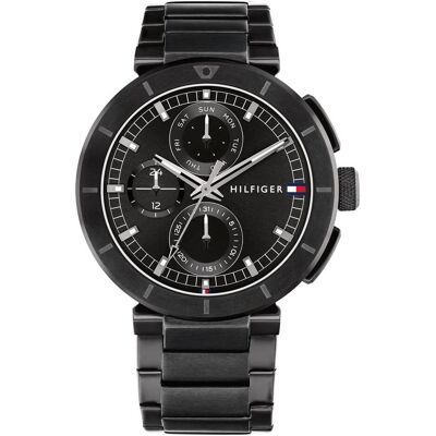 Tommy Hilfiger Armbanduhr, Lorenzo 1792119, Silber, Schwarz, Rot, (Analoguhr, Chronograph, 44 mm) Tommy Hilfiger Armbanduhr, Lorenzo 1792119, Silber, Schwarz, Rot, (Analoguhr, Chronograph, 44 mm)
