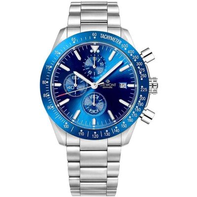 Giewont, Armbanduhr, Zegarek Zegarek Męski Chronograph Sapphire Srebrno Niebieski GW8720-B3, Blau, Silber, (Analoguhr, Chronograph) Giewont, Armbanduhr, Zegarek Zegarek Męski Chronograph Sapphire Srebrno Niebieski GW8720-B3, Blau, Silber, (Analoguhr, Chronograph)