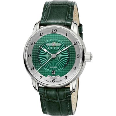 Zeppelin, Armbanduhr, Friedrichshafen 85562 40mm Uhr, Grün, Silber, (Swiss Made) Zeppelin, Armbanduhr, Friedrichshafen 85562 40mm Uhr, Grün, Silber, (Swiss Made)