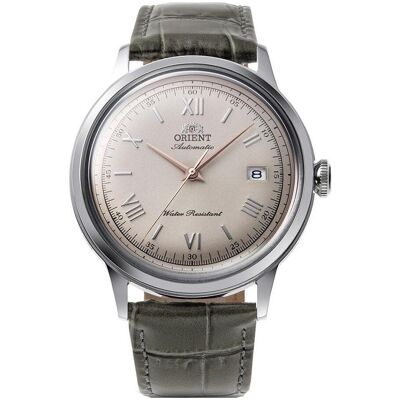 Orient, Armbanduhr, Classic Bambino, Grau, Beige, Silber, (Analoguhr, 40 mm) Orient, Armbanduhr, Classic Bambino, Grau, Beige, Silber, (Analoguhr, 40 mm)