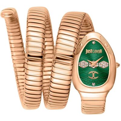 Just Cavalli, Armbanduhr, Signature Snake Cosenza - JC1L232M0045, Gold, Grün, (Analoguhr, 22 mm) Just Cavalli, Armbanduhr, Signature Snake Cosenza - JC1L232M0045, Gold, Grün, (Analoguhr, 22 mm)