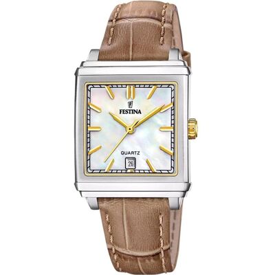 Festina, Armbanduhr, F20682/4, Silber, Braun, (Analoguhr, 33 mm) Festina, Armbanduhr, F20682/4, Silber, Braun, (Analoguhr, 33 mm)