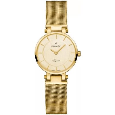 Atlantic, Armbanduhr, Zegarek Elegance Szafirowe szkło Mesh (29035.45.31), Gold, (Analoguhr, Swiss Made, 27 mm) Atlantic, Armbanduhr, Zegarek Elegance Szafirowe szkło Mesh (29035.45.31), Gold, (Analoguhr, Swiss Made, 27 mm)
