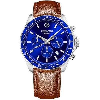 Giewont, Armbanduhr, Zegarek Zegarek Męski Chronograph Sapphire Brązowo Niebieski GW3520-A5, Braun, Silber, Blau, (44 mm) Giewont, Armbanduhr, Zegarek Zegarek Męski Chronograph Sapphire Brązowo Niebieski GW3520-A5, Braun, Silber, Blau, (44 mm)