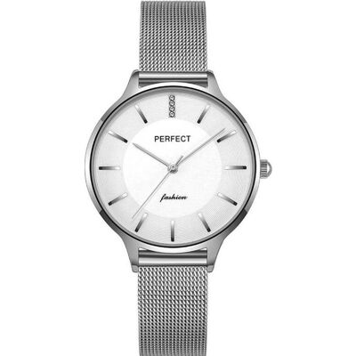 Perfect Day, Armbanduhr, DAMSKI PERFECT F353-01 (zp511c) + BOX, Weiss, Silber, (Analoguhr, 36 mm) Perfect Day, Armbanduhr, DAMSKI PERFECT F353-01 (zp511c) + BOX, Weiss, Silber, (Analoguhr, 36 mm)